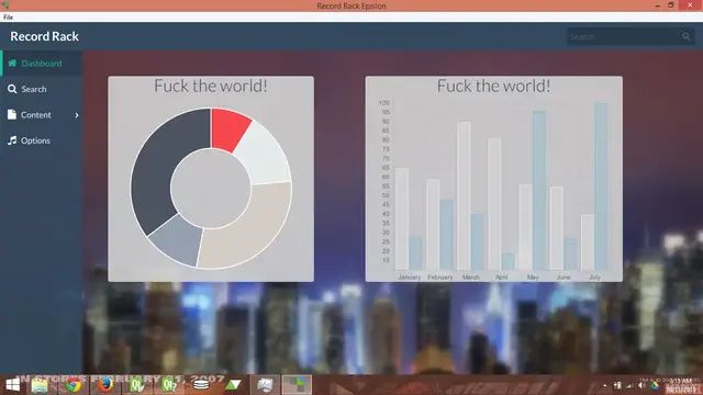 Record Rack Epsilon application with a few charts displayed