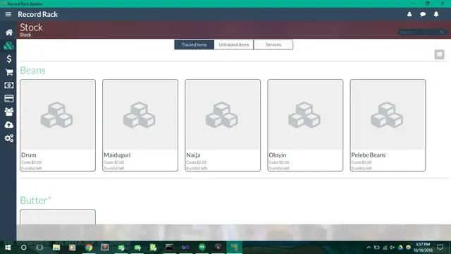 Stock grid view in Record Rack Epsilon