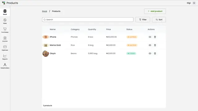 List of products in the latest Record Rack