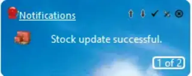 The notification widget in the Record Rack application, keeping users up-to-date